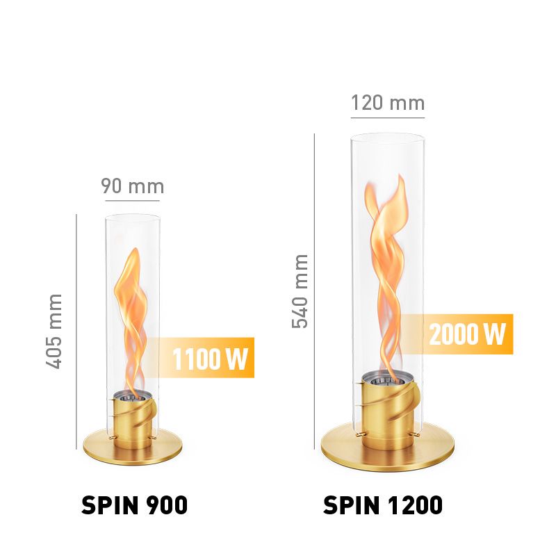 Dimensions SPIN 900 Spin 1200 gold Höfats - Spin doré avec bio-burner