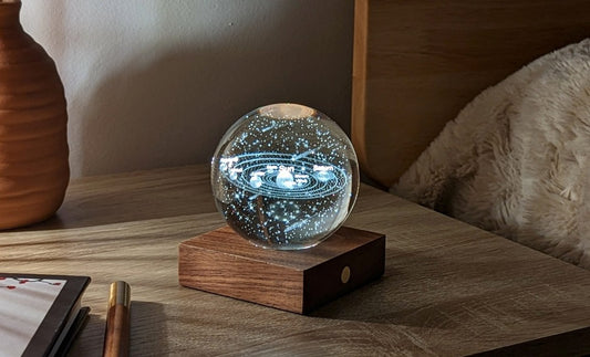 Solar System - Amber Crystal Light - boule de crystal lumineuse systeme solaire - Gingko