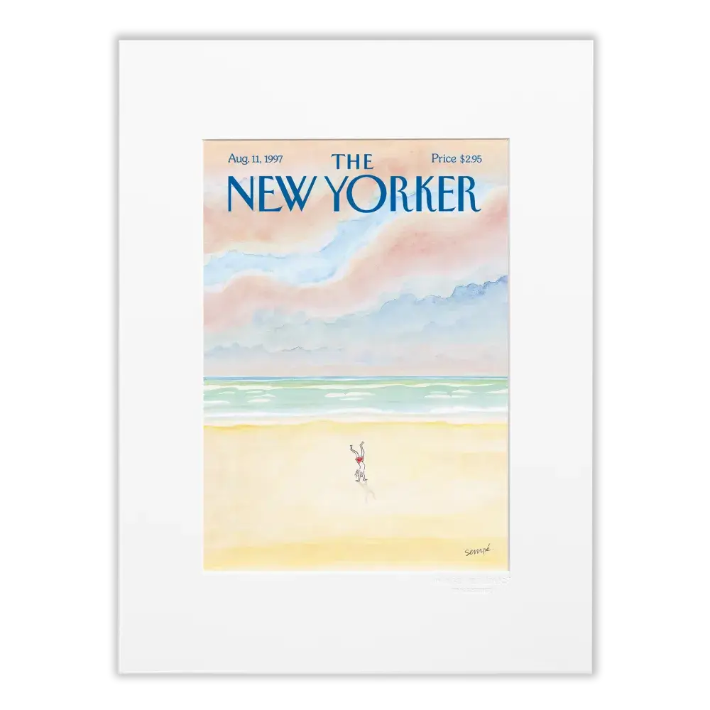 Affiche 30x40 "Man Doing Handstand" par Sempé collection The New Yorker