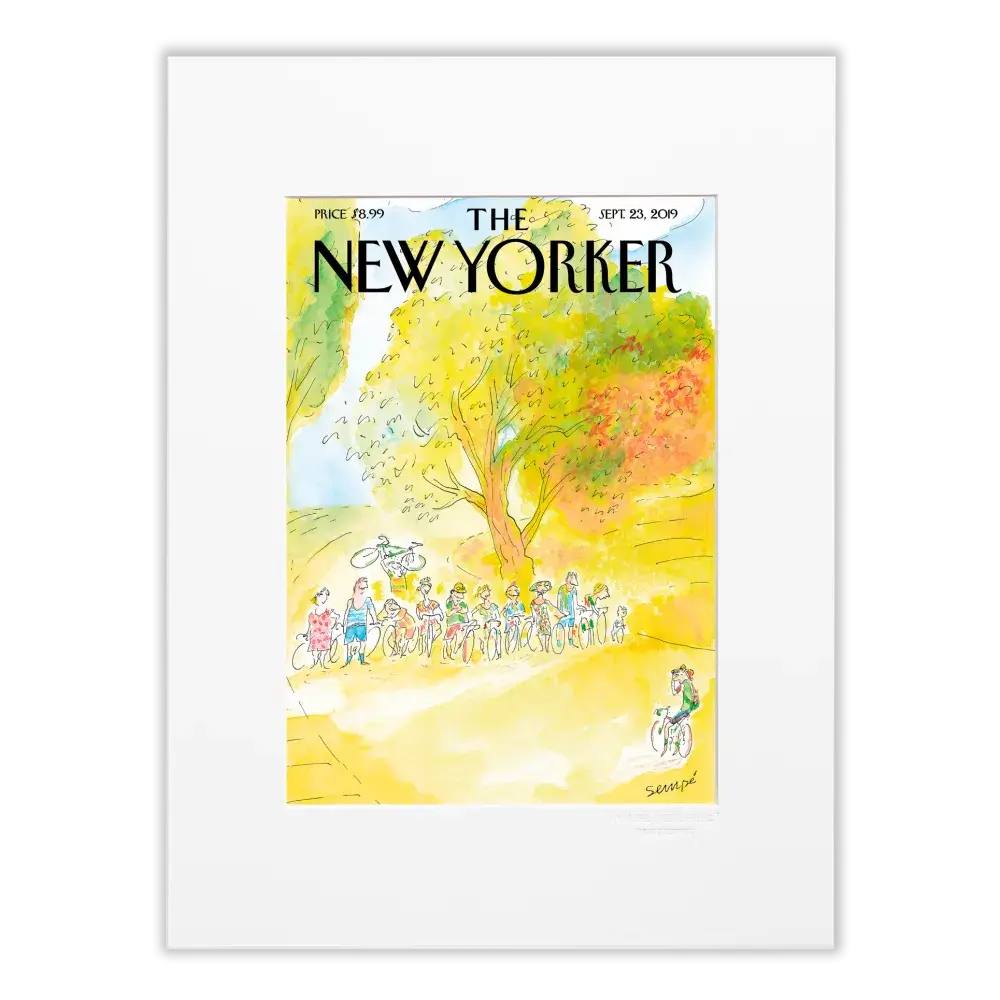 Affiche New Yorker Sempé Sunday Morning Outings 30x40 par Image Republic
