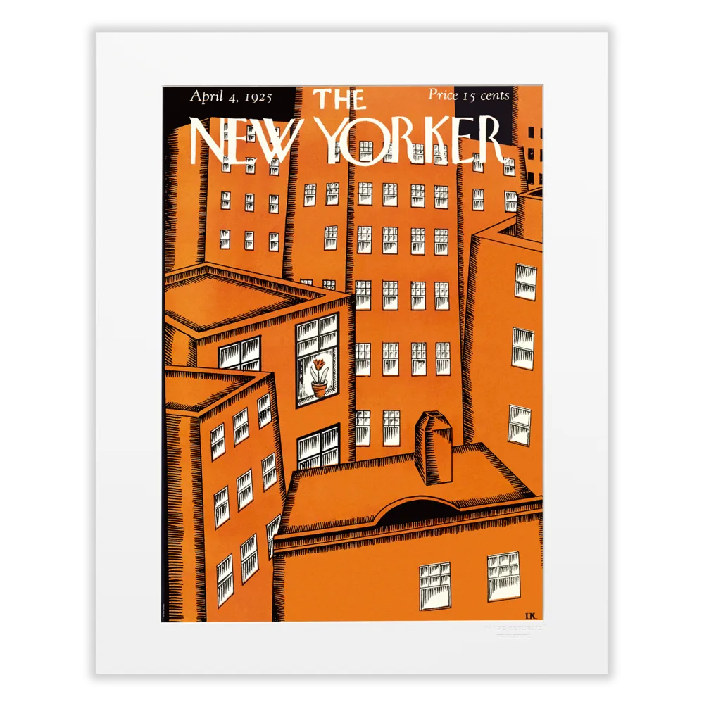 Affiche the New Yorker 40x50 cm - Cityscape of Red Buildings par Karasz - 29 Mars 2010