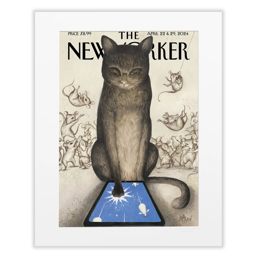 Affiche the New Yorker - Clickbait par Ana Juan - 22 & 29 avril 2024 40x50
