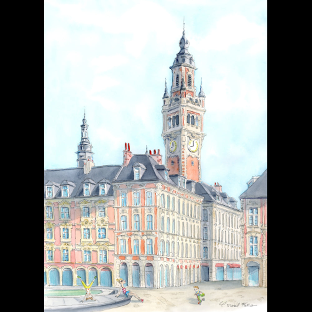 Grand Place Grande Classe Lille - Collection Claire Morel Fatio 30x40 cm - Image Republic