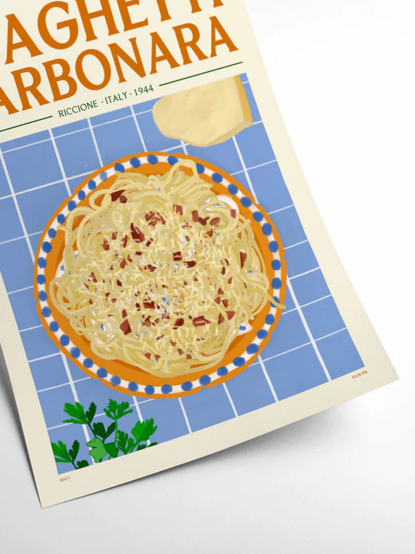 Spaghetti Carbonara - Affiche 50 x 70 cm