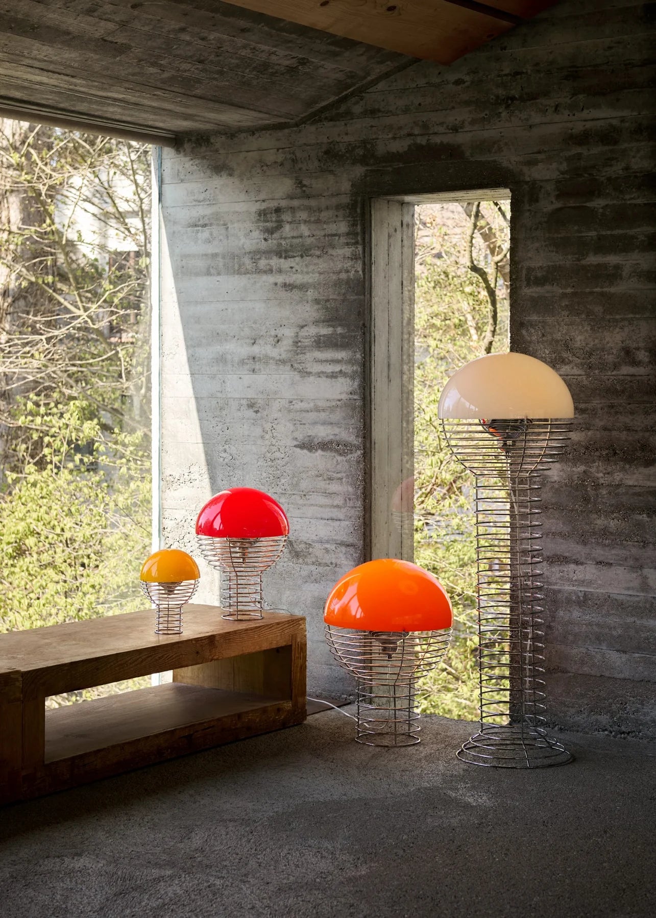 Collection de lampes Wire Verner Panton design danois iconique des années 70