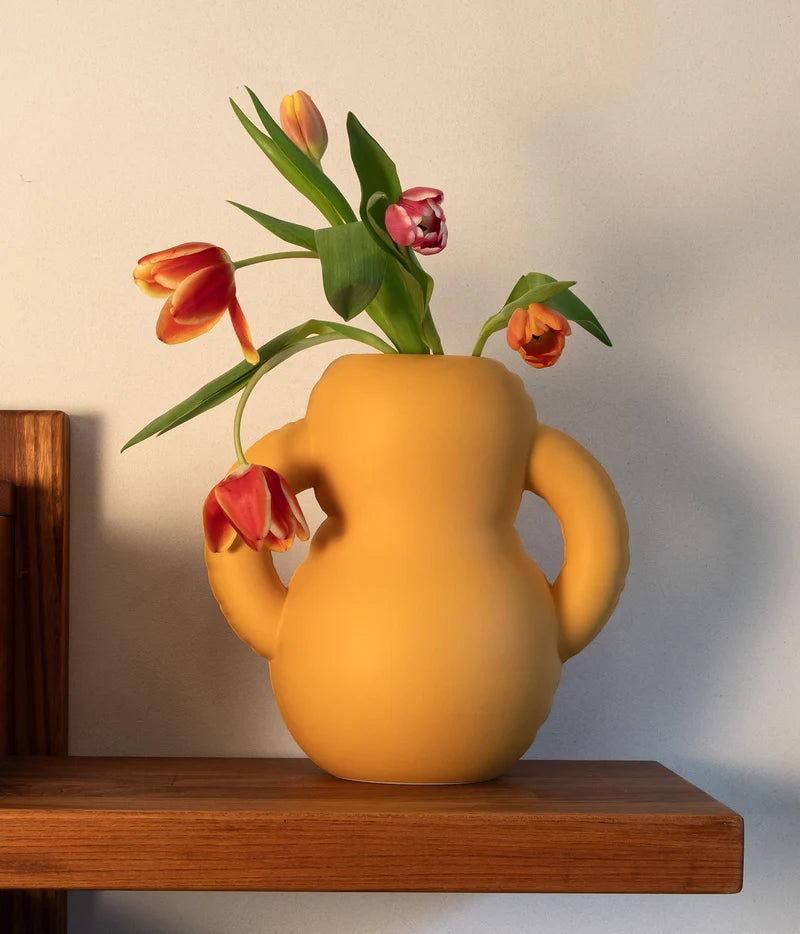 Vase Yolk jaune en céramique - Home Studyo