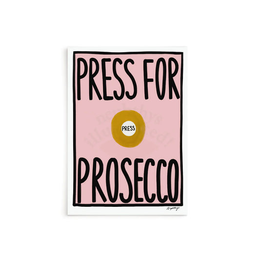 Press for Prosecco Print Nephthys Illustrated - Affiche Press for Prosecco A4 A5