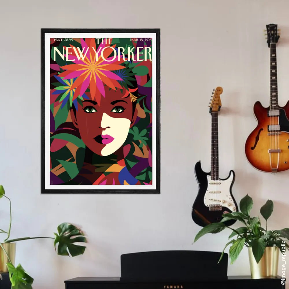 Affiche The New Yorker Spring to mind de Malika Favre, tirage velin 56x76, sur un mur