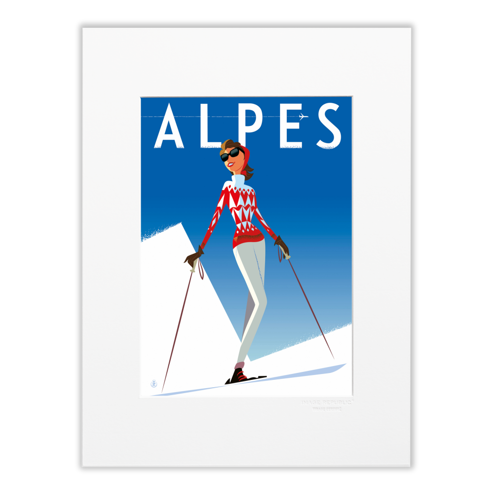 Alpes Fille Rouge - Collection Monsieur Z - tirage 30x40 cm - Image Republic