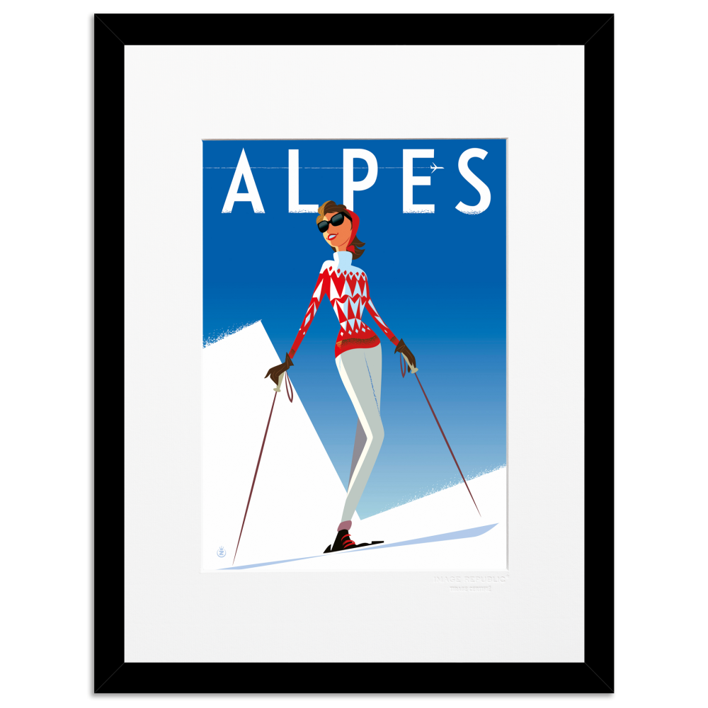 Alpes Fille Rouge - Collection Monsieur Z - tirage 30x40 cm - Image Republic
