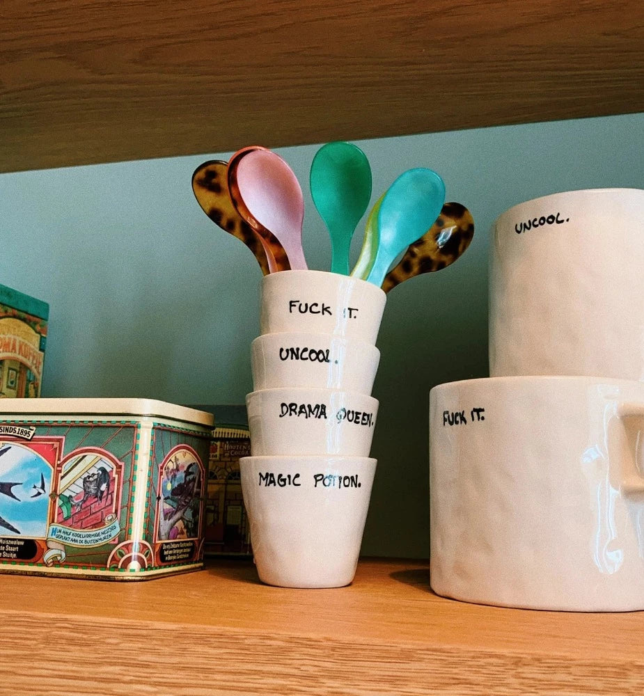 Fuck It - Tasse à Espresso en céramique avec écriture manuscrite - anna+nina