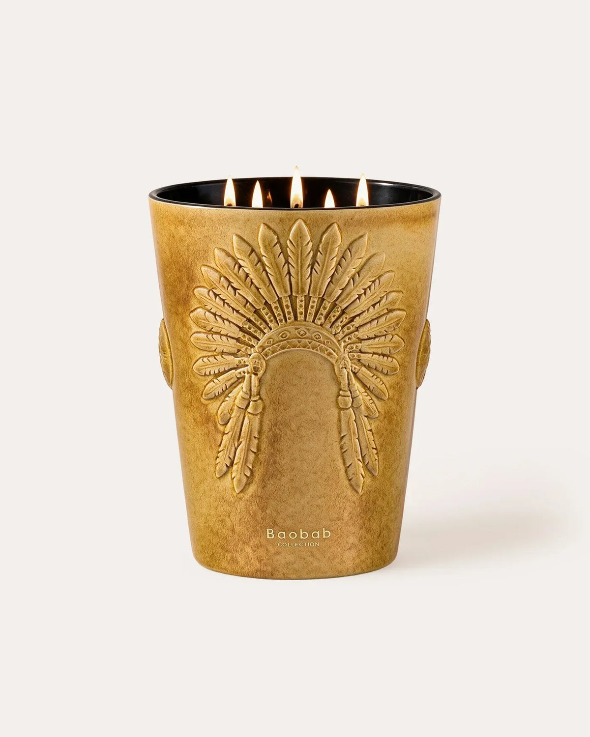 Bougie parfumée Geronimo Baobab Collection en céramique brun ocre, format Grande