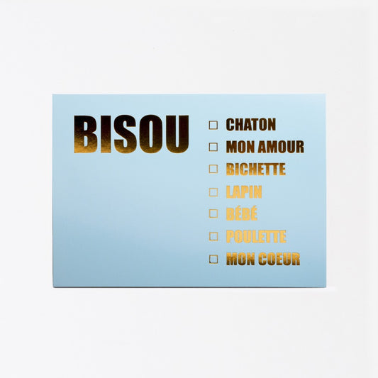 Bisou Bleu - Carte Postale avec enveloppe - Félicie Aussi