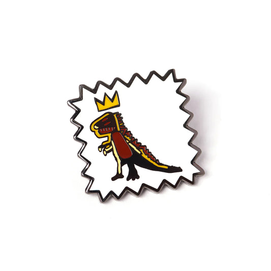 Crowned T-Rex - Pin's en émail dinosaure Basquiat - Pintrill