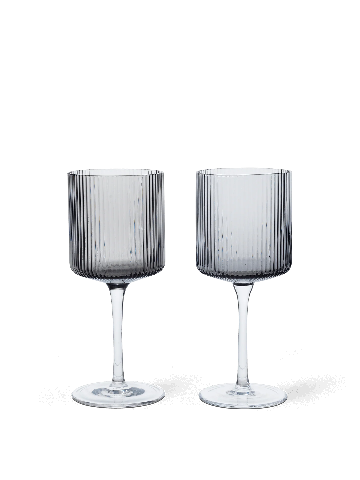 Ripple Gris Fumé Set de 2 verre à vin blanc - Ferm Living