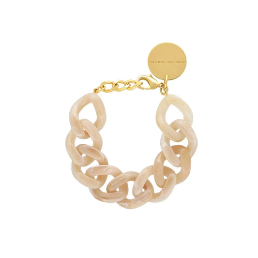 Bracelet flat chain Honey Marble Vanessa Baroni - Bracelet à grosses mailles