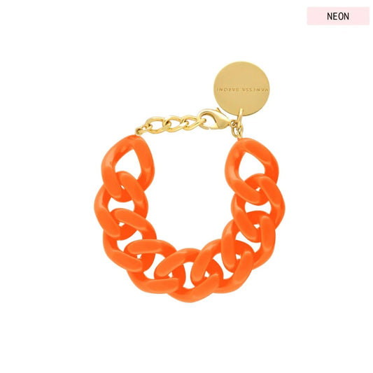 Bracelet flat chain Neon Orange Vanessa Baroni - Bracelet à grosses mailles