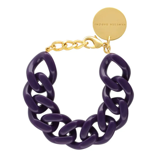 Flat Chain Purple Vanessa Baroni - Bracelet grosses mailles violettes