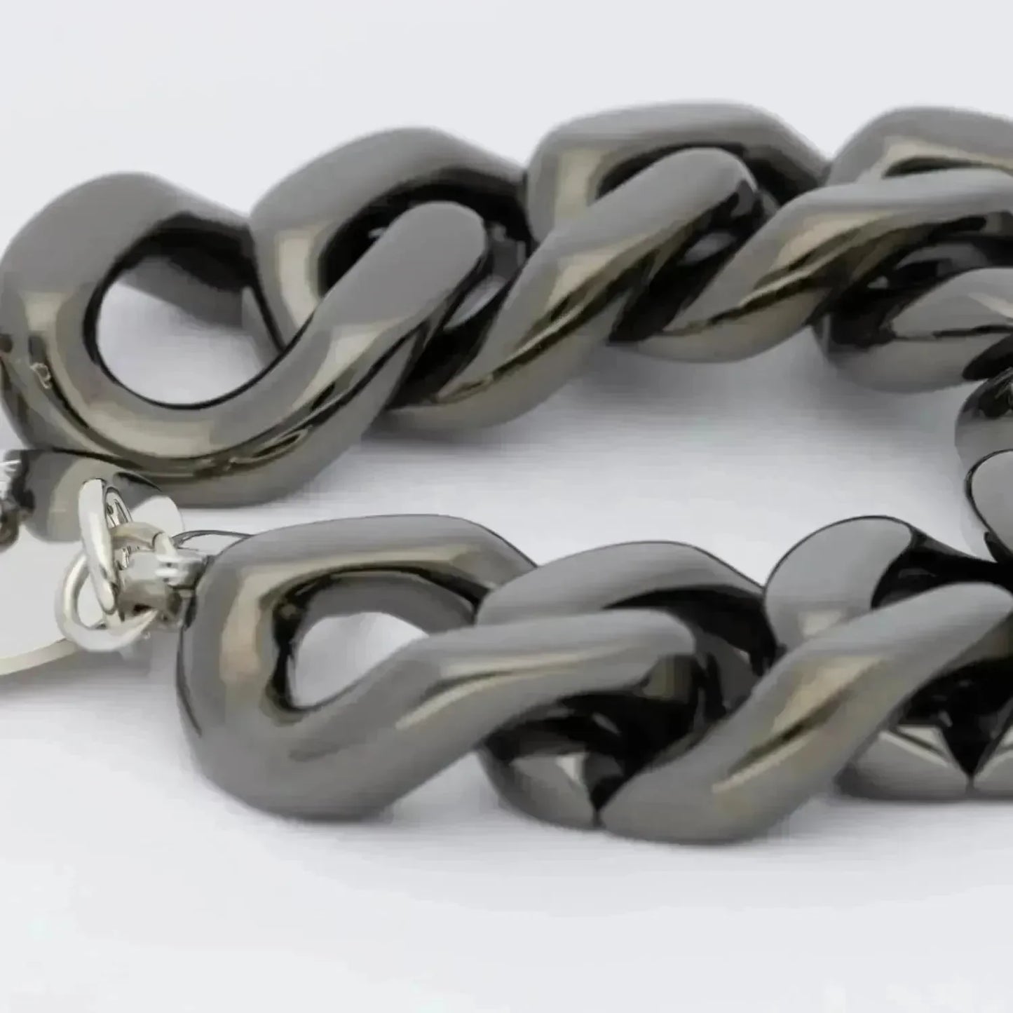 Flat Chain Ultrablack - Bracelet à maillons plats noirs - Vanessa Baroni