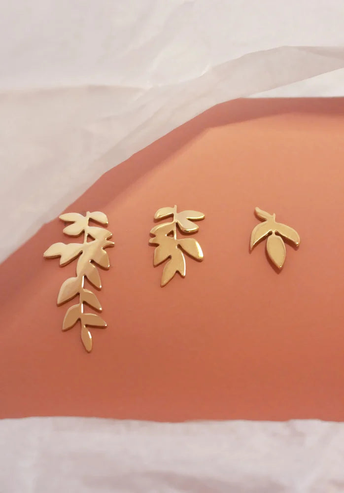 Frêne 04 - Boucle d'Oreille puce collection Végétal - Christelle dit Christensen