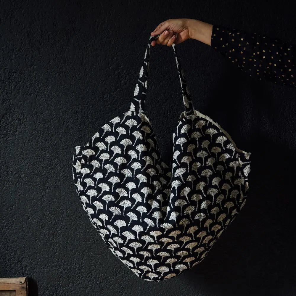 Ginko Carbone - Sac Cœur Généreux motif ginko - Boncoeurs