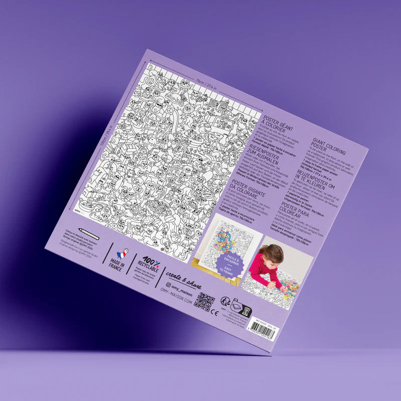 Poster Géant à colorier Kitty - OMY