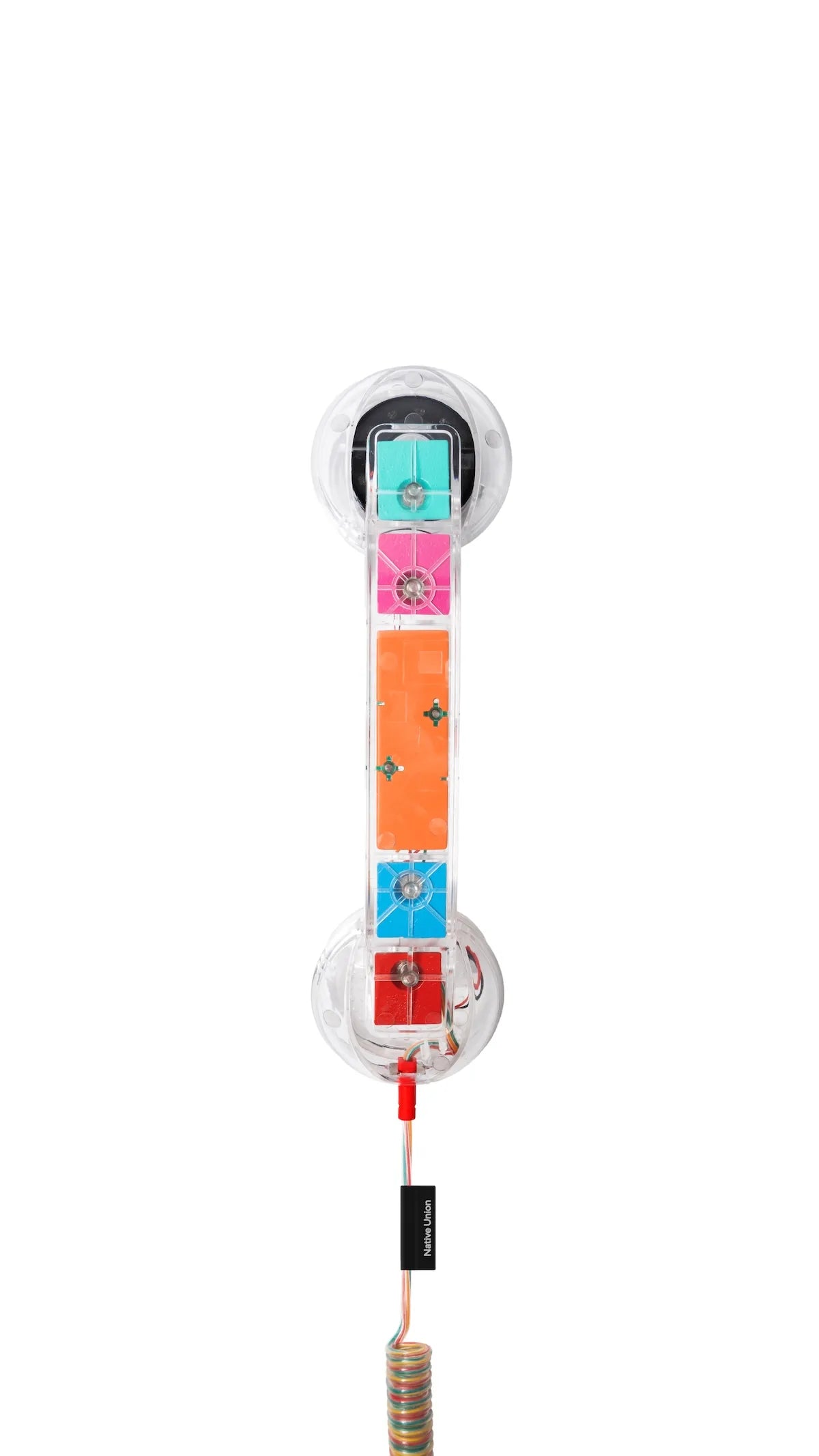 POP Phone Native Union Bubble Gum transparent vue de face combiné rétro coloré