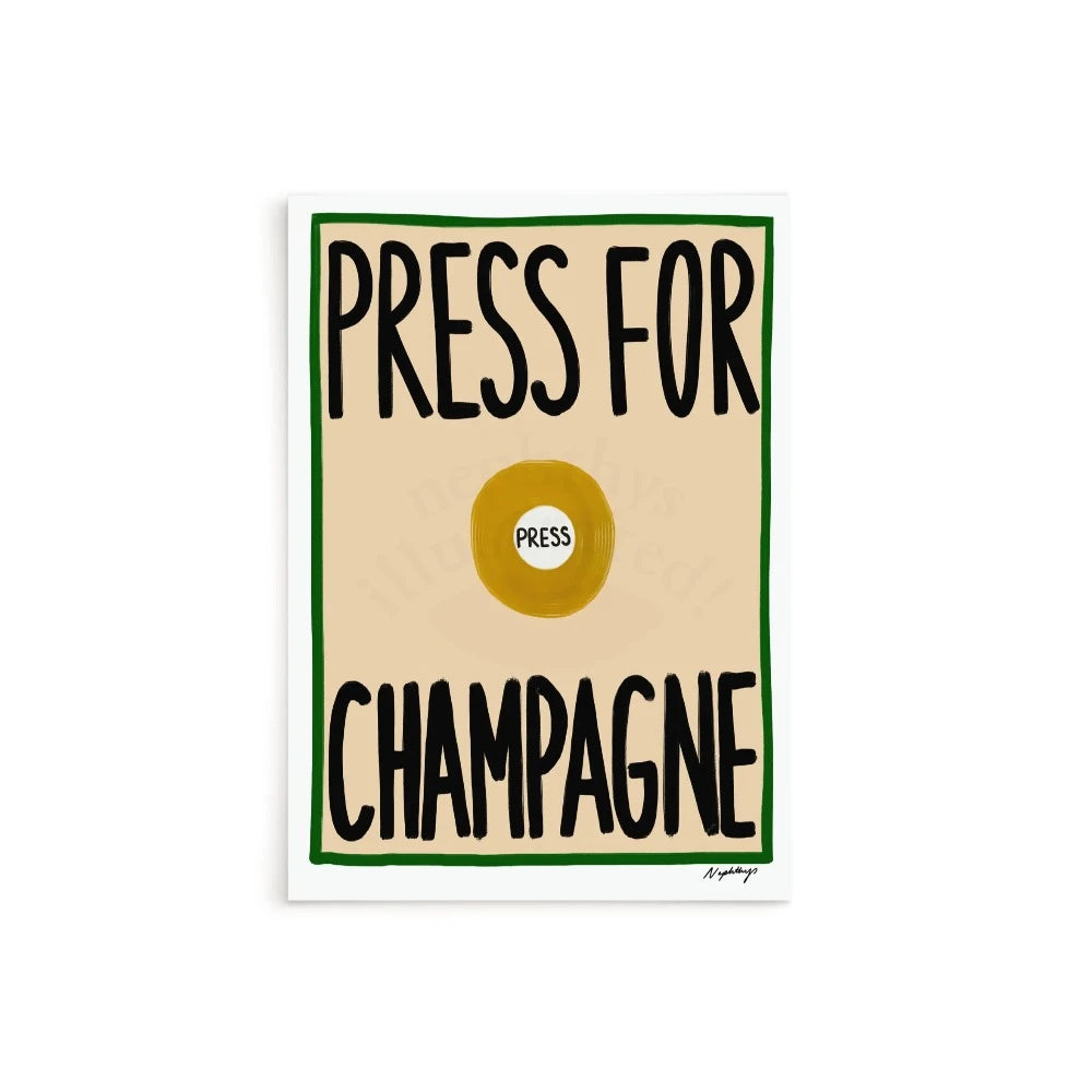 Press for Champagne Nephthys illustrated - Affiche A5, A4, A3