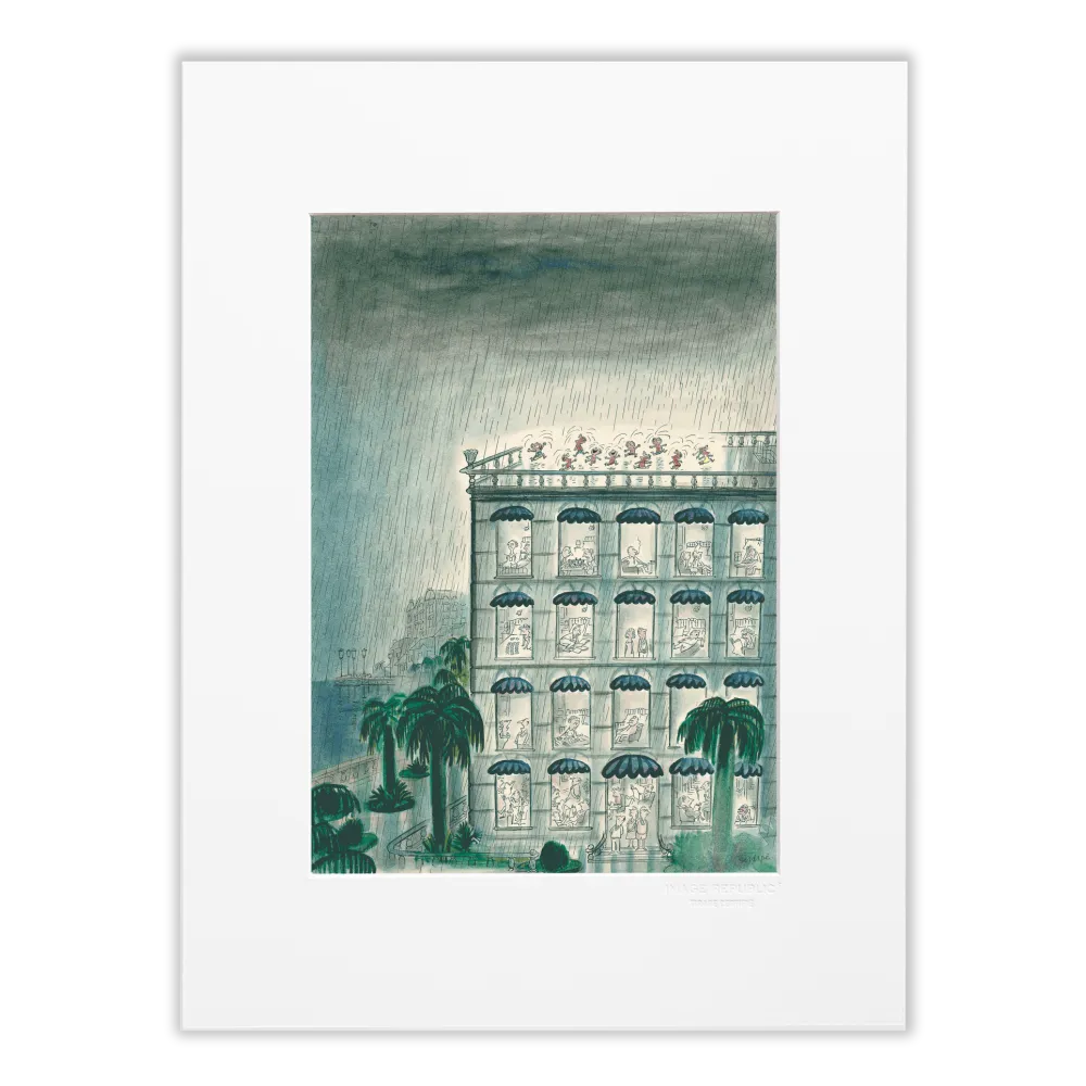 Affiche Sempé Immeuble pluie 30x40 par Image Republic