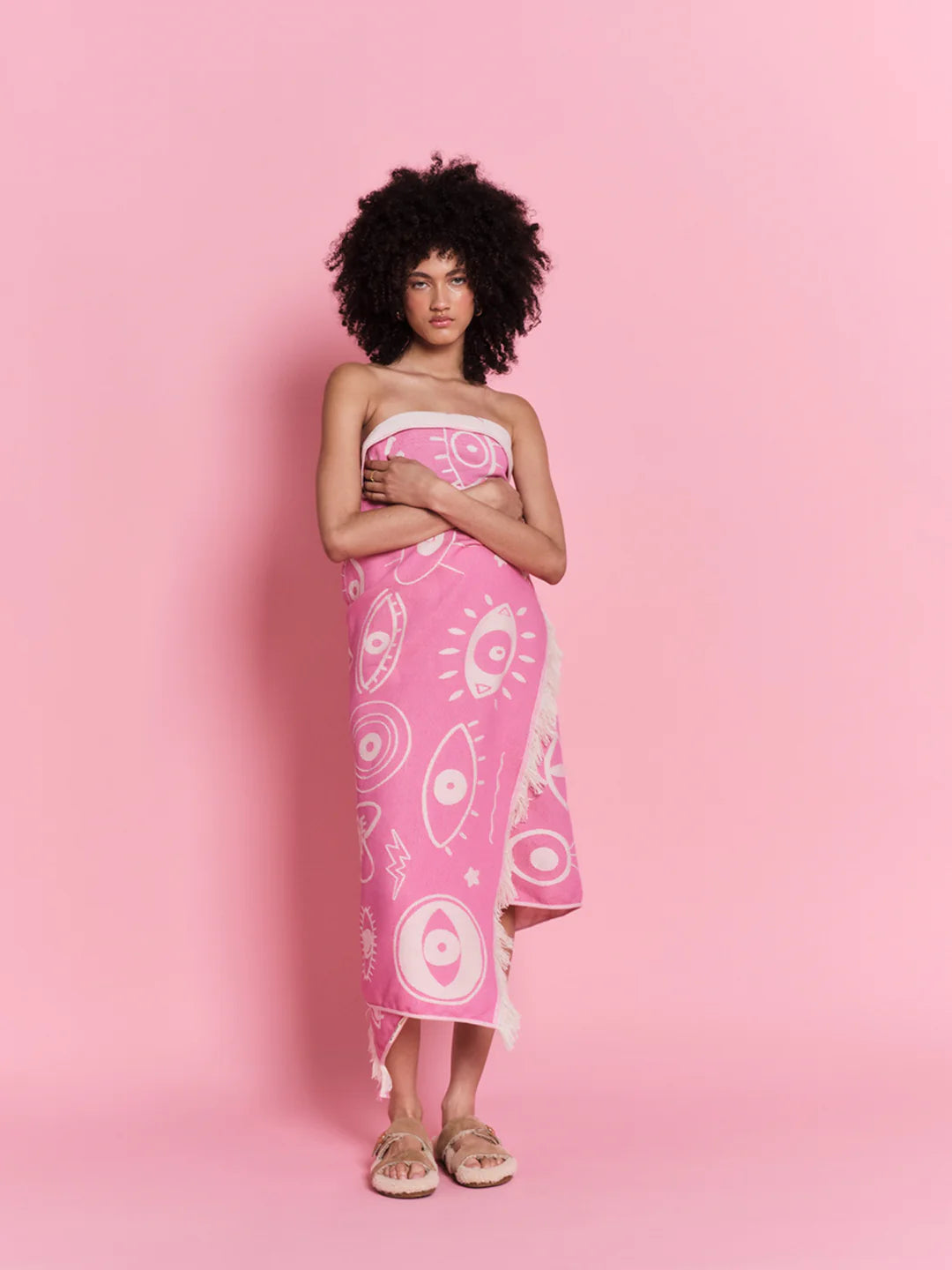Serviette de plage Electric Eyes Rose - Sun of a Beach