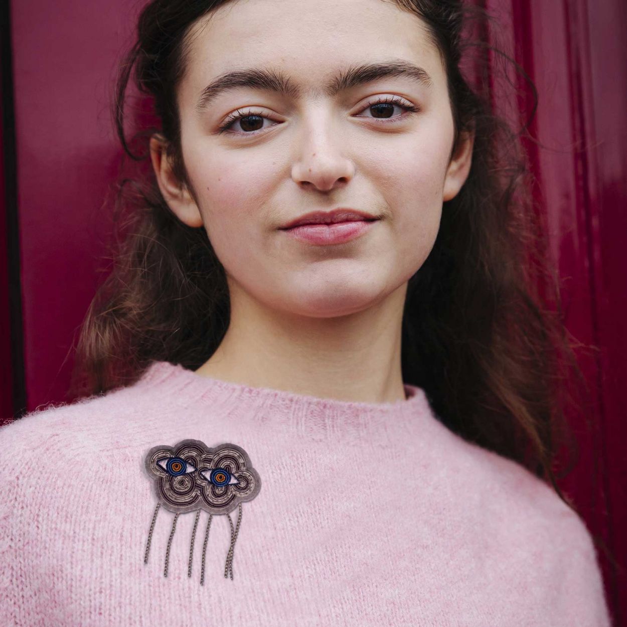 The Super Eyes - Broche Brodés Main - Macon&Lesquoy