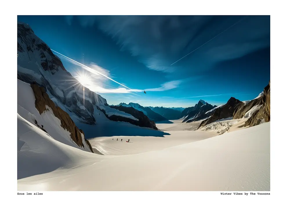 The Vxsxons "Sous les Ailes - Winter Vibes" paysage montagneux, enneigé et sauvage