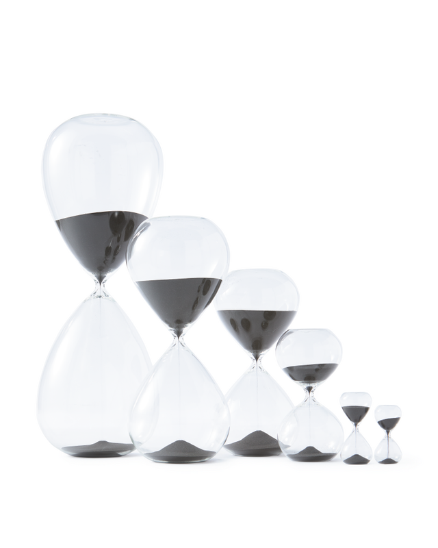 Sablier Noir - XxS en verre et sable coloré - Polspotten