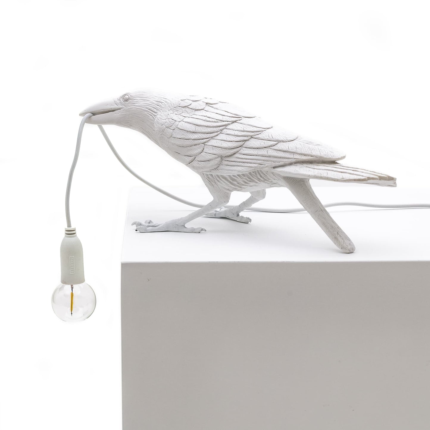 Playing Bird  - Lampe à Poser Corbeau Blanc