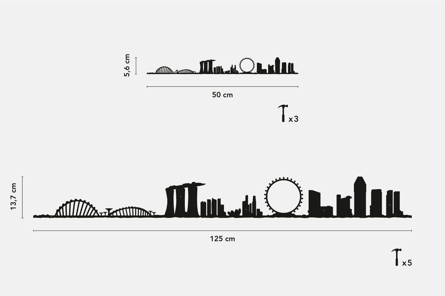 Singapore - The Line Noir 50cm
