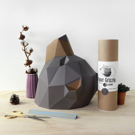 Grizzly - Trophée en Papier Origami
