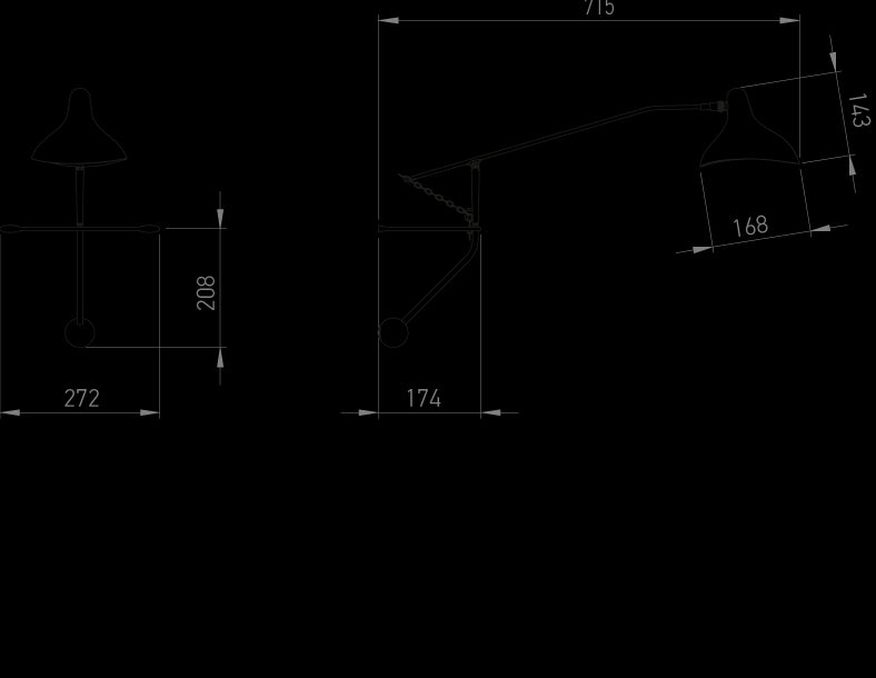 Applique BS2 Mini Noir Mat - Réédition Mantis