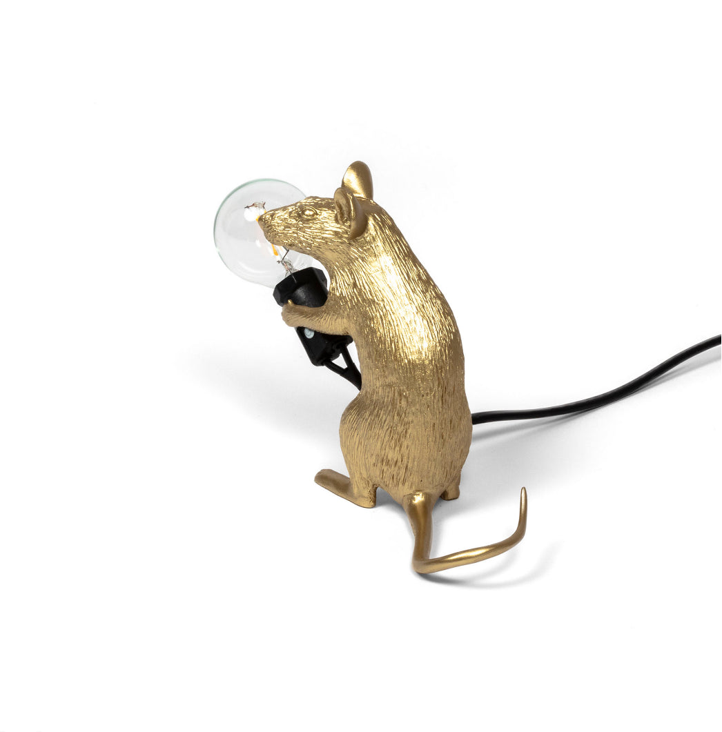 Gold Mouse Lamp 2 - Lampe à Poser Souris Assise