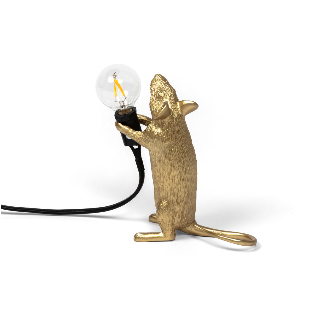 Gold Mouse Lamp 1 - Lampe à Poser Souris Debout