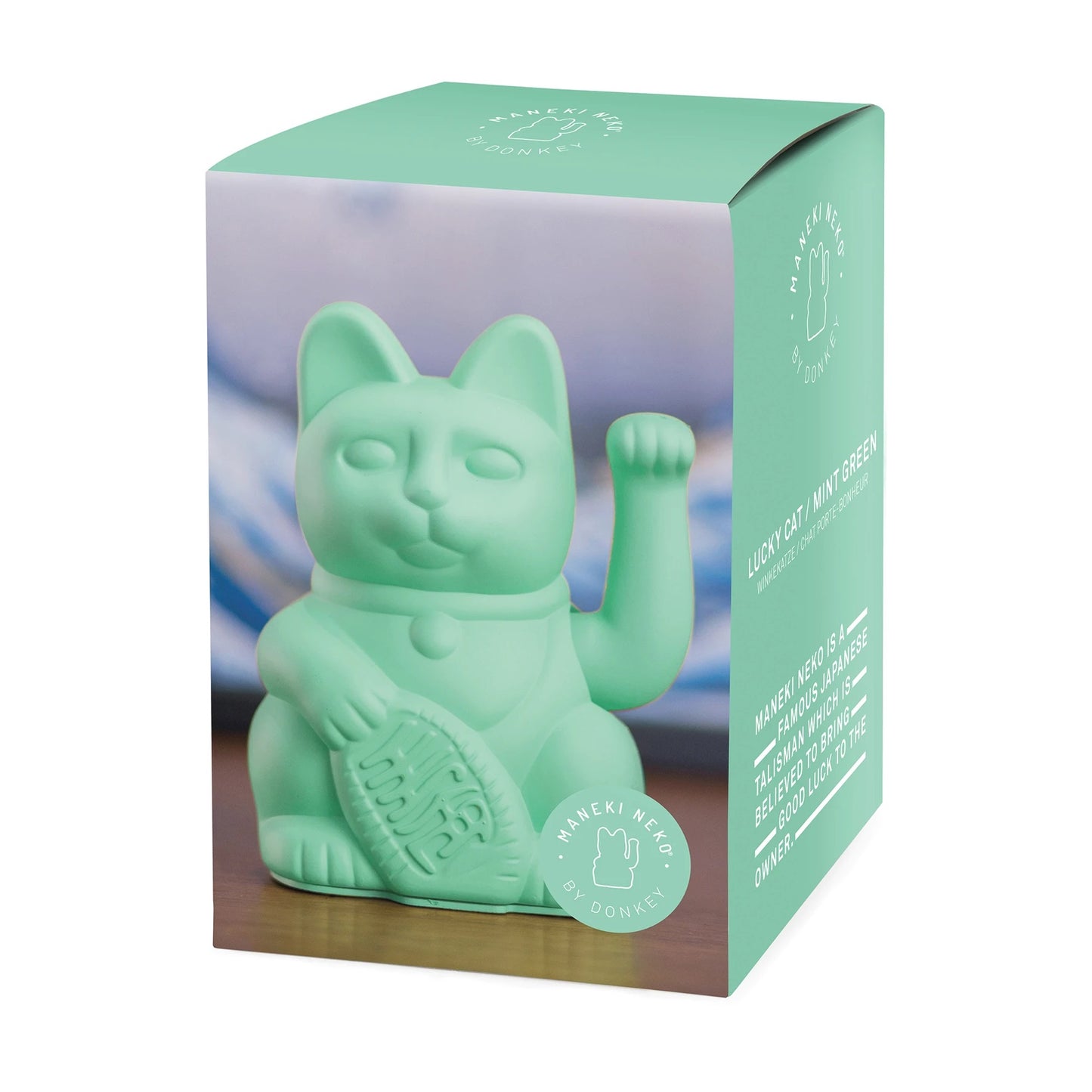 Maneki Neko Vert Menthe - Chat Porte-Bonheur