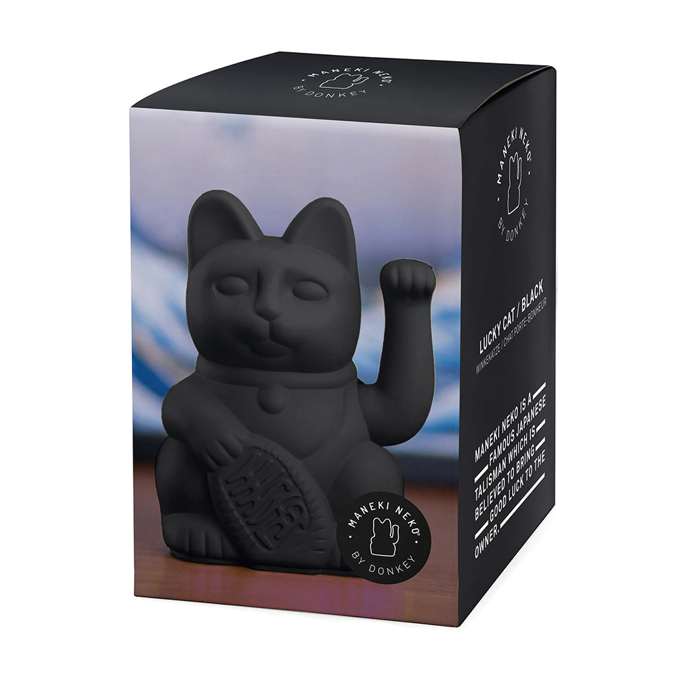 Maneki Neko Noir Mat - Chat Porte-Bonheur