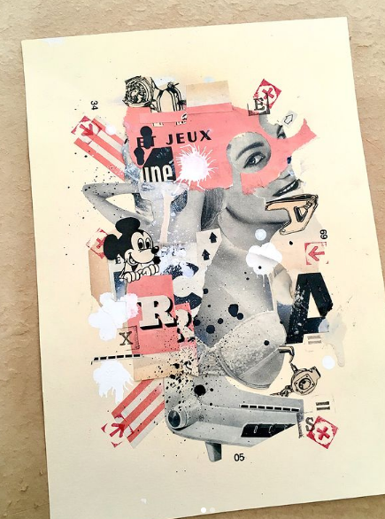 Pinky Ladies - Reprographie d'un collage, 30x40cm - Graphikstreet cm,