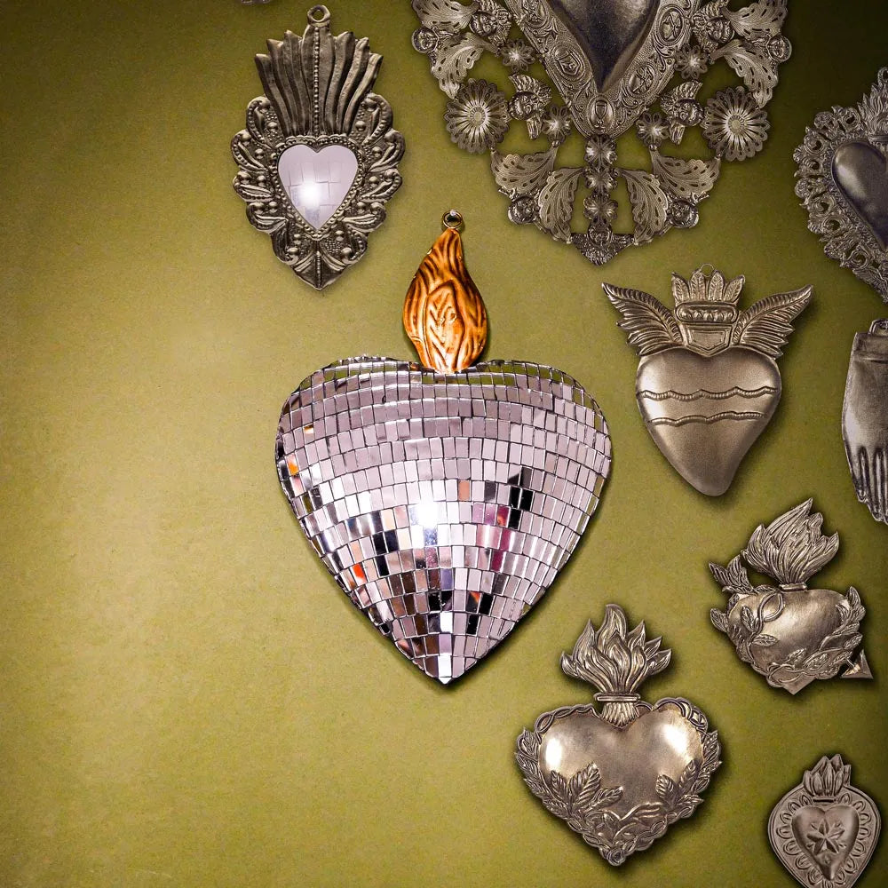 Coeur à Facettes - Ex-voto coeur boule à facettes - Boncoeurs