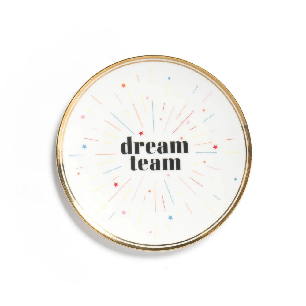 Dream Team - Assiette en céramique liseré doré - Bitossi Home