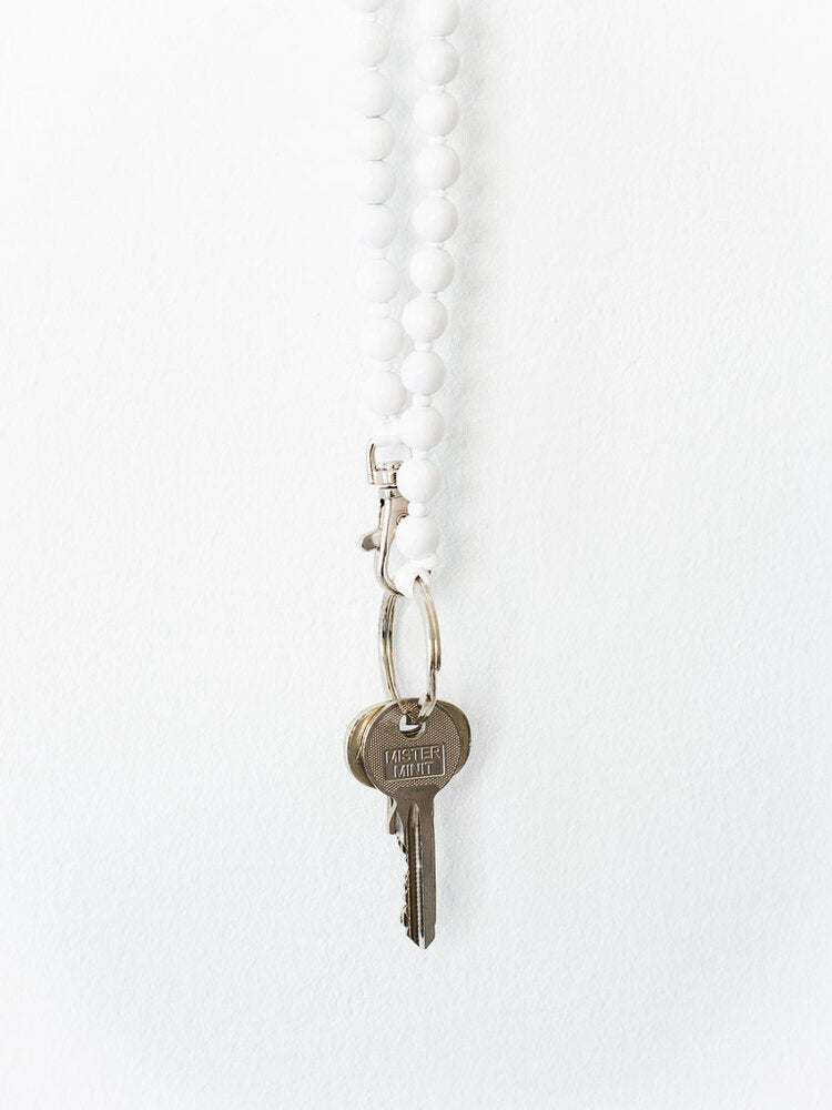 Blanc - Porte-Clés Long en Perles blanc - Ina Seifart