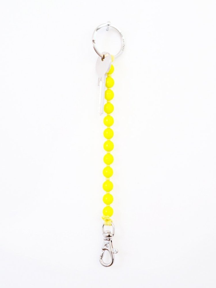 Fluo Jaune - Porte-Clés Court en Perles - Ina Seifart