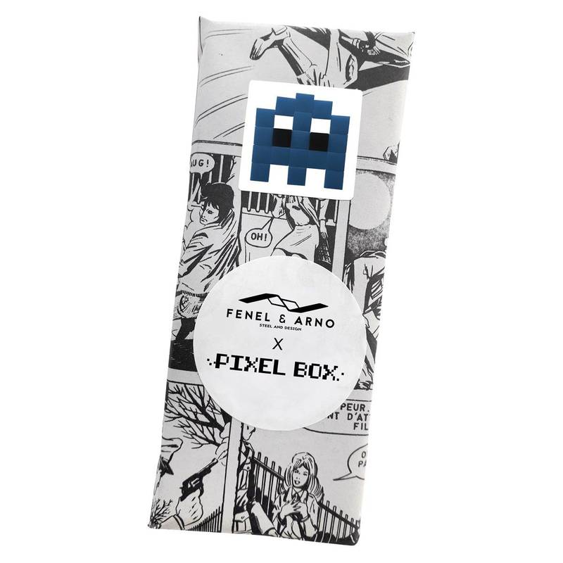 Invaders Fantôme bleu ardoise - set de mosaïque DIY en forme de space invaders - Fenel et Arno