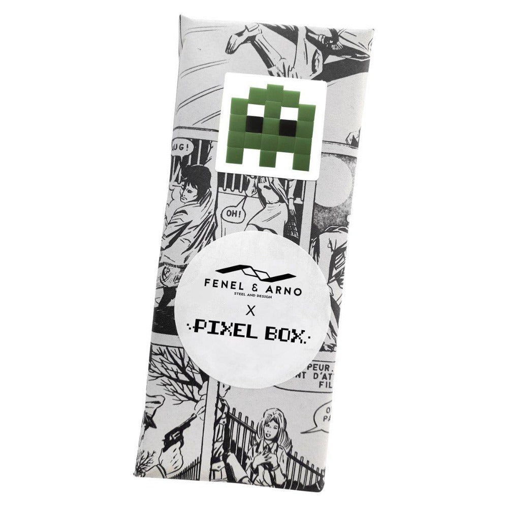 Invaders Fantôme vert olive - set de mosaïque DIY en forme de space invaders - Fenel et Arno