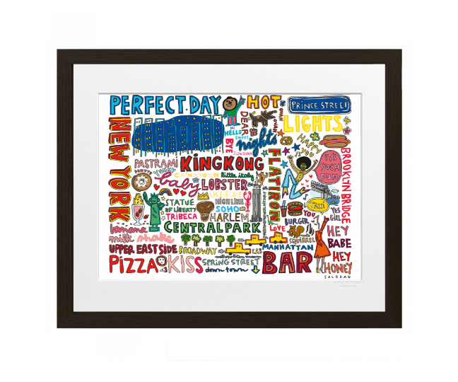 Petit Cadeau, illustration de Soledad Bravi, tirage 30x40 cm avec passe-partout par Image Republic