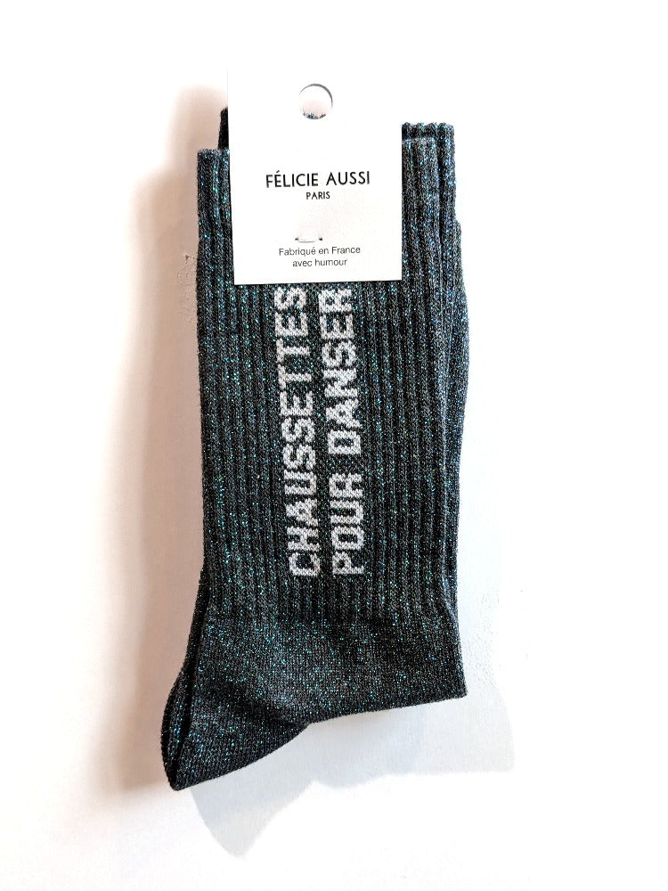 Danser - Chaussettes à Paillettes gris anthracite - Felicie Aussi